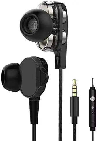 Earphone For Xiaomi Redmi Note 11T 5G Universal Earphones Headphone Handsfree Headset Music with 3.5mm Jack Hi-Fi Gaming Sound Music Wired in-line 10mm Powerful Extra Bass Driver HD Stereo Audio Sound with Noise Cancelling Dynamic Ergonomic Original Best High Sound Quality Earphone - ( Black , 1B, R30 )