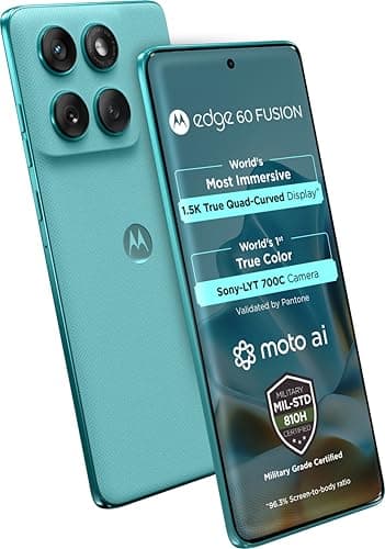 Motorola Edge 60 Fusion 5G (Pantone Amazonite, 8GB RAM, 128GB Storage)| 6.67" pOLED Display | IP68 | 50MP+13MP Rear | 32MP Front Camera | MediaTek 740...