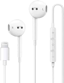 iPhone Wired Earbuds Lightning Apple Headphones Earphone [Apple MFi Certified] Built-in Microphone & Volume Control Headset Compatible with Apple iPhone 14/13/12/11 Pro Max Xs/XR/X/7/8 Plus-All iOS