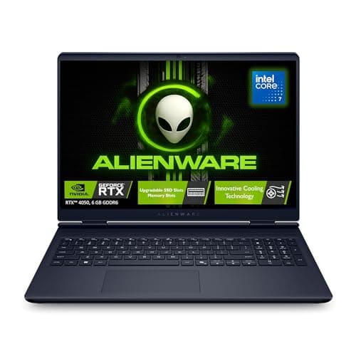 Alienware 16 Aurora Gaming Laptop, Intel Core 7 240H, 16GB, 1TB SSD, 16" (40.64cm) WQXGA 300 Nits, NVIDIA RTX 4050, 6GB GDDR6, Backlit KB, Windows 11+...