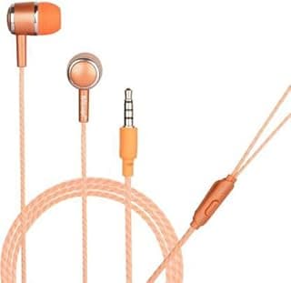 Hitage Earphones HP-315 HD Sound Deep Extra Bass Wired Earphone with Mic (Orange) (HP-315 (OR))