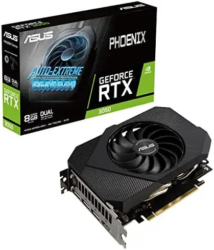 ASUS Phoenix GeForce RTX 3050 8GB GDDR6 RAM Graphics Card 128 bit 2560 CUDA Cores PCIE 4.0 3 Years Warranty Single Fan Very Compact and Small (PH-RTX3050-8G)