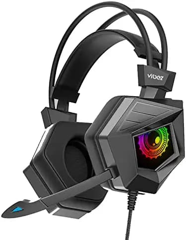 (Renewed) Vibez by Lifelong Gaming Headphones with Mic & Extra Bass| Wired Over Ear Headphones with Noise Cancelling & LED|Stereo Gaming Headset|Compatible with PC, PS4, PS5, Xbox One ( VBPS401 Ninja, 1 Year Warranty, Black)