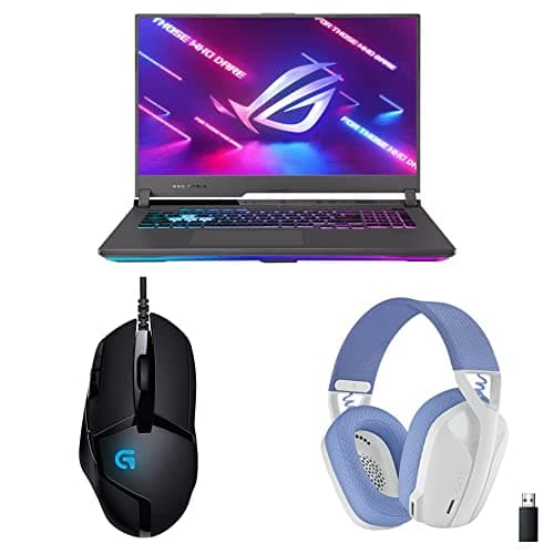 ASUS ROG Strix Gaming Laptop (AMD R7 4000 Series/16GB RAM & 1TB SSD Storage/3050 Graphics)+Logitech G402 Gaming Mouse+Logitech G435 Gaming Headset - White