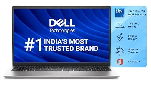 Dell 15 Laptop, 14th Gen Intel Core 3 100U Processor, 8GB, 512GB, Intel UHD Graphics Graphics, 15.6" FHD 120Hz IPS 250 nit Display, 12 Months Mcafee, ...