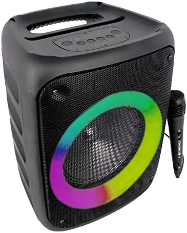 ZEBRONICS Zeb-Buddy 500 Portable Wireless Speaker with BT v5.0, 25W RMS Output, TWS, 20.3cm(8”) Driver, 5H Backup, USB, mSD, AUX, FM Radio and Built in Rechargeable Battery, Black