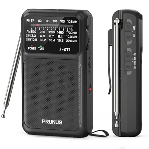 PRUNUS J-211 Portable AM FM SW Radio with USB C Charging and AA Battery Operated, Transistor, Strong Reception& Clear Speaker, 3.5mm Headphone Jack, B...