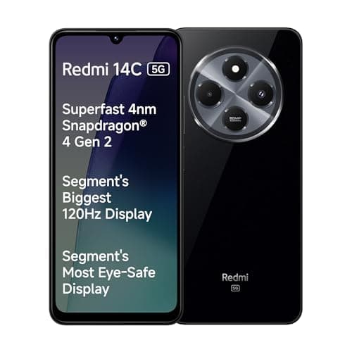 Redmi 14C 5G (Stargaze Black, 4GB RAM, 128GB Storage) | Superfast 4nm Snapdragon 4 Gen 2 | 120Hz 17.47cm (6.88) Display | 5160mAh Battery | 50MP Dual ...