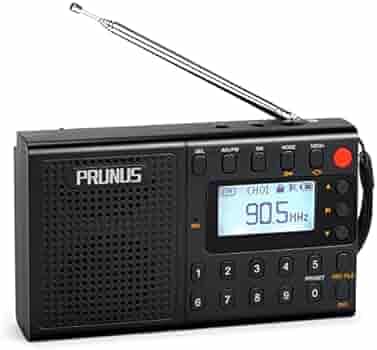 PRUNUS J-401 Shortwave Radio, AM FM Digital Radio with Preset Function, Rechargeable Radio, Portable MP3 Player with Lyric Display and Double Speakers, Support Recording
