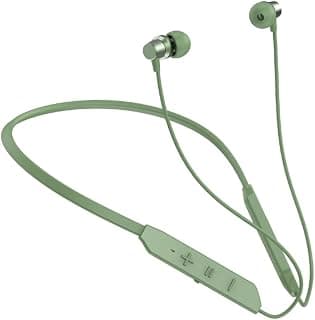 Rewy BT Max Bluetooth Wireless in-Ear Earphones with Mic, BT Headphone Come with 30H Battery Life, SBC™ Technology Neckband Earphone (Green)