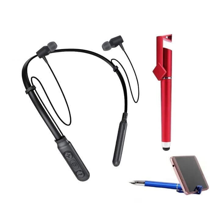 G S Goldstein Star C9 Pure Wireless Bluetooth Headphones, Headset with Pen Stand and Sound Button Earphone for M i Note 5/6/7 Pro, 6A, Y2, A2, A1, Y3 All Smartphones (Black)