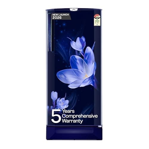 Godrej 185 L 4 Star Single Door Refrigerator with Turbo Cooling Technology, Toughened Glass Shelves & 5 Years Warranty (RD 195DN TAI MY BL, Mystic Blu...