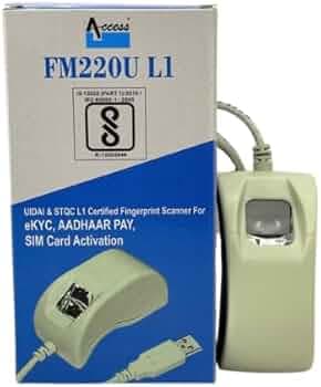 Startek FM220U L1 Single Fingerprint Biometric Thumb Scanner | 1 Year RD Service Registration | Highly Secured and Safe Data Capture | Radium Box