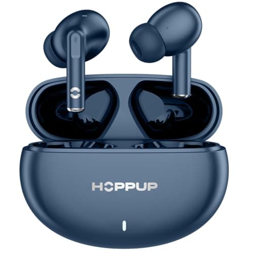 HOPPUP AirDoze Fusion Earbuds with 13MM Drivers, 40H Playtime, Rage Mode,ENC & Type-C Bluetooth Headset (Blue, True Wireless)