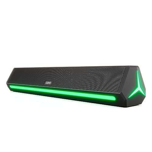 Govo GoSurround 300 25W Bluetooth Sound bar, 2000 mAh Battery, 2.0 Channel with 52mm Drivers, Multicolor LED Lights with TWS, AUX, Bluetooth and USB (Platinum Black)