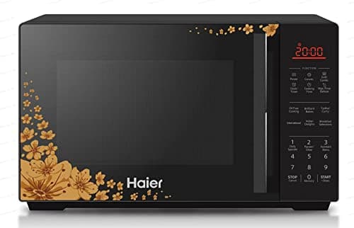 Haier 22L Convection Microwave ( HIL22ECCFSD , Black, Floral Pattern)