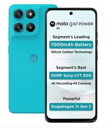 Moto g67 Power 5G (Pantone Curacao Blue, 128 GB) (8 GB RAM)