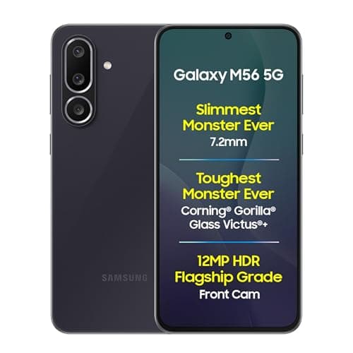 Samsung Galaxy M56 5G (Black, 8 GB RAM, 128 GB Storage) | Slimmest Phone in The Segment | Gorilla Glass Victus+ | 10 Bit HDR Video | Enhanced Nightogr...