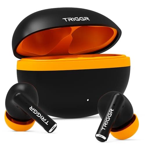 TRIGGR Ultrabuds N5 Truly Wireless Bluetooth in Ear Earbuds with Latest BT v6.0, 40Hr Playtime, 13mm Dynamic Drivers, Rich Bass Earbuds TWS (Smoky Sun...