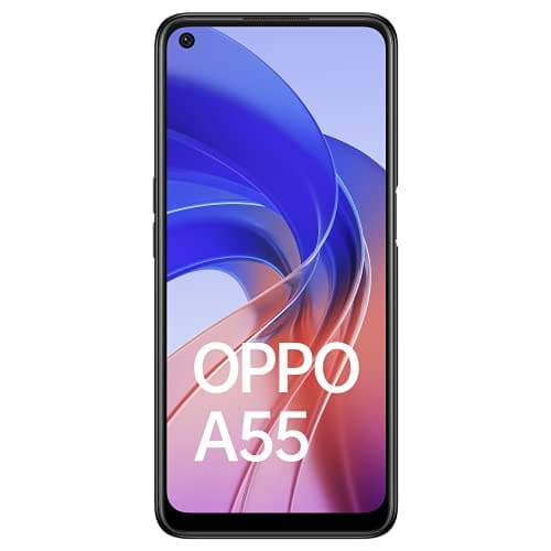 Oppo A55 (Starry Black, 4GB RAM, 128GB Storage) | 5000mAh Battery | 50MP AI Camera | 18W Fast Charging | with No Cost EMI/Additional Exchange Offers