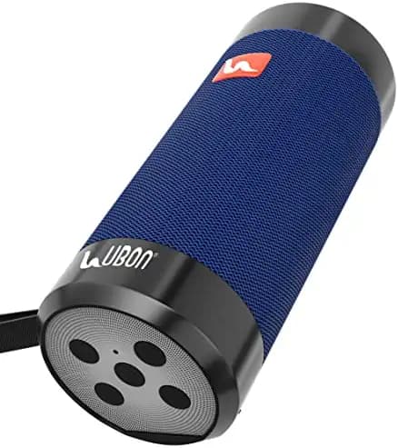 UBON Bluetooth Speaker Audio Bar Wireless Speaker with LED Torch, High Bass & Stereo Sound, Support USB & TF Card, FM Mode, Up to 4 Hours Playtime, Portable Speaker for Travel (GBT-22A-Blue-R)