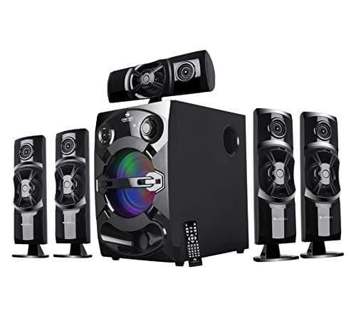 Zebronics Zeb-Trump BTRUCFO 5.1 Multimedia Speaker with Bluetooth Supporting,USB,SD Card,FM,AUX,AC-3,Optical Input, Multi-Color LED Lights & Comes with Fully Functional Remote Control(Black)