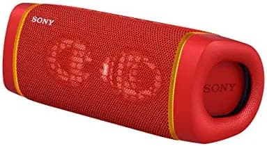 (Renewed) Sony SRS-XB33 Wireless Extra Bass Bluetooth Speaker with 24 Hours Battery Life, Party Lights, Party Connect, Waterproof, Dustproof, Rustproof, Speaker with Mic (Red)