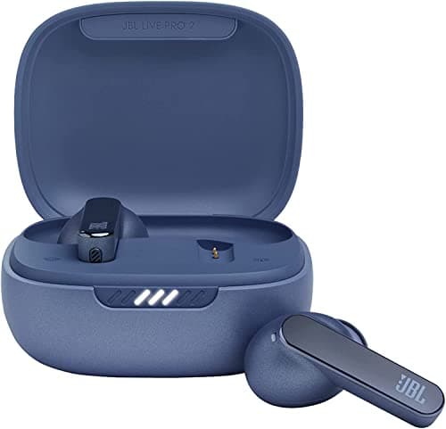 JBL Live Pro 2 TWS | Smart Adaptive Noise Cancellation Earbuds | Upto 40Hrs Playtime | Adjust EQ for Extra Bass | 6 Mics for Crystal Clear Calls | Dual Pairing | Qi Compatible | Built-in Alexa (Blue)