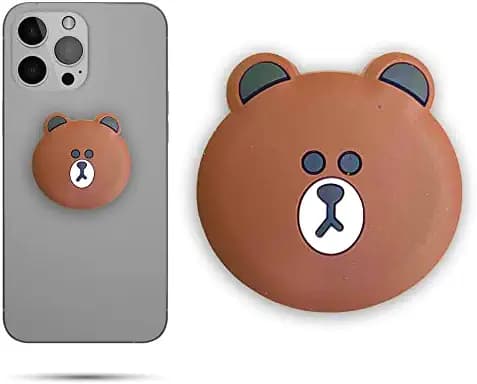 Regor Finger Grip & Mobile Holder | Mobile Stand | Cell Phone Grip Holder for Hand & Mobile Back Holder Grip | Selfie Holder & Works as iPhone Stand & Android Phone Stand for Desk – Bear