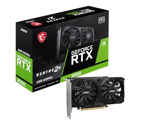 MSI GeForce RTX 3050 Ventus 2X E 6G OC PCI_E Graphic Card - Nvidia Geforce RTX 3050 Gpu, 6Gb GDDR6 96-Bit Memory, 14 Gbps, PCI Express Gen 4 x16Interf...