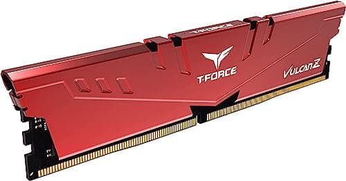 TeamGroup T-Force Vulcan Z 16GB DDR4 3600 Mhz CL18-22-22-42 1.35V Metal heatsink Desktop Gaming Memory (Red) - TLZRD416G3600HC18J01