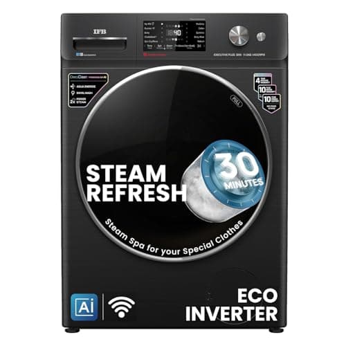 IFB 11 Kg 5 Star with DeepClean Technology, AI Powered, WiFi, Fully Automatic Front Load Washing Machine (EXECUTIVE PLUS BXN 1114KH, PowerSteam, 9 Swi...