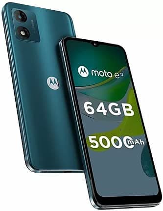 Motorola Moto e13, 4 GB RAM, 64 GB Aurora Green, 16.51cm (6.5 Inch) HD Plus Screen Display,5 MP Selfie Camera and 13 MP Rear Camera, 5000 mAh Li-Polymer Battery
