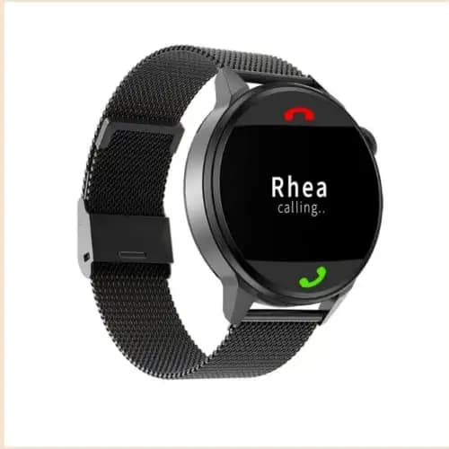 IZI Smart Calling Fitness Smartwatch | Ultra 3D Full Touch HD | Health Suite and Sports Tracking Mode | AI Voice Assistant | 200+ Watch Faces (Round, Black Steel)