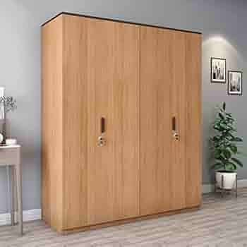 @home by Nilkamal Milford 4 Door Engineered Wood Wardrobe Without Mirror & 2 Hanging Space,Drawers & Shelves Storage (Urban Teak)