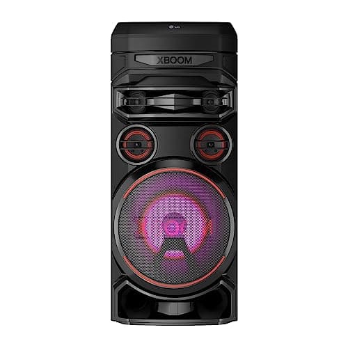 LG XBOOM RNC7 Party Speaker, Multi Color Lighting, Karaoke Feature, 1 Mic + 1 Guitar Input, Wireless Party Link, USB, Bluetooth Connection, XBOOM App