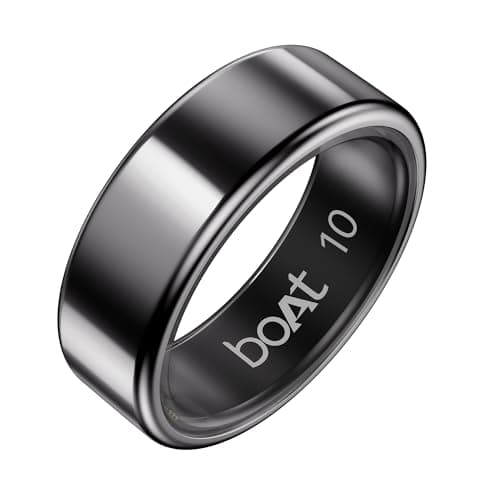 boAt New Launch SmartRing Active Plus, Auto Heart Rate, Sleep, SpO2, Stress & Skin Temperature Monitor, Stainless-Steel Build, Lightweight, 30-Days Ba...