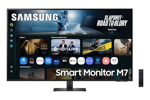 Samsung M7 Series 43 Inch (1.08 m) Vision AI Smart Monitor, 4K (3840x2160), in-Built Speaker, Smart TV Apps, AirPlay, 60Hz, 4ms, Wi-Fi, Bluetooth, USB, USB-C, Wireless Display (LS43FM700UWXXL, White)