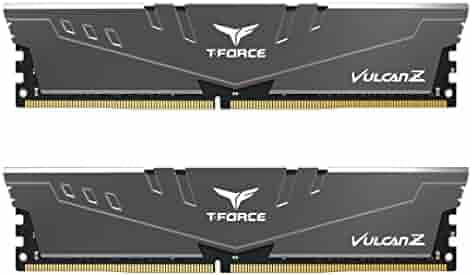 TEAMGROUP T-Force Vulcan Z DDR4 32GB Kit (2x16GB) 3200MHz (PC4-25600) CL16 Desktop Memory Module Ram (Gray) - TLZGD432G3200HC16FDC01