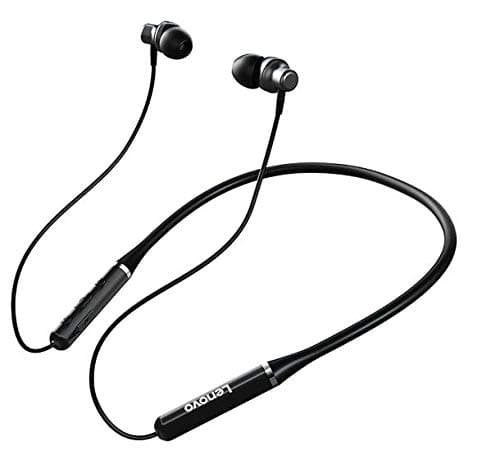 Lenovo HE05 PRO Wireless Bluetooth 5.0, Up to 9 Hours Playtime, in-Ear Neckband Earphones with Mic-Black In-Ear