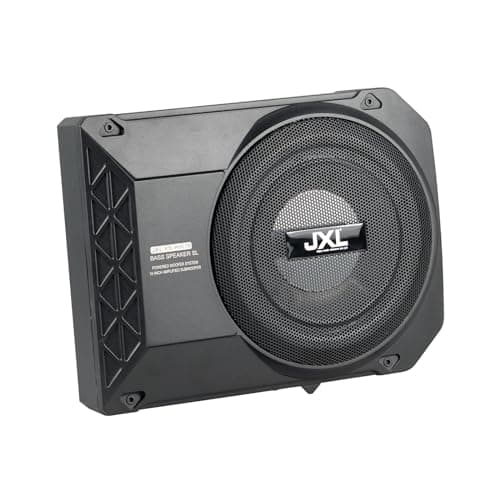 JXL Car Subwoofer XS-AW10 (10 Inches) Active Underseat Subwoofer 350 RMS Power 300+ Watts, Ultra Sleek, Shallow subwoofer, high Level Input/Audio - li...
