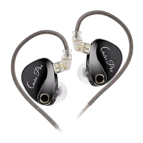 KZ Castor Pro in Ear Monitor with Mic, Dual 10mm Dynamic Driver, Hi-Res Audio Quality, 4 Tuning Switch, Oxygen Free Copper Flat Cable, HD Microphone, ...