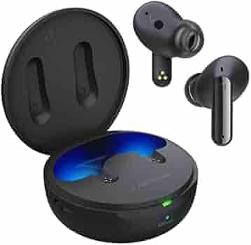 (Renewed) LG Tone Free FP9 - Active Noise Cancelling (ANC) True Wireless Bluetooth Earbuds with Plug & Wireless Connection, UVnano Charging Case, Flex Action Bass, and IPX4 Water Resistant (Black), (Tone-FP9)