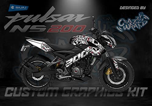 Crazzywraps Custom Full Body Bajaj Pulsar NS 125/160/200 Set NO 20 [ Full Body Wrap/Decal/Sticker Kit ]