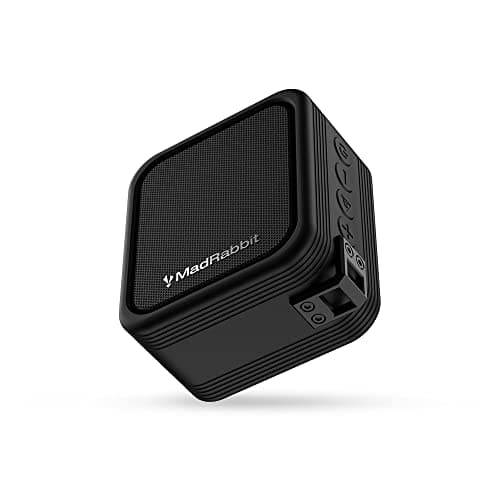MadRabbit Sound Rock 5W Wireless Portable Bluetooth Speaker with 10H Battery, HD Audio, 52MM Driver with Deep Bass Subwoofer, TWS Mode, IPX7, Call Function, TF Card, BT Connect, Hook Lock, Black