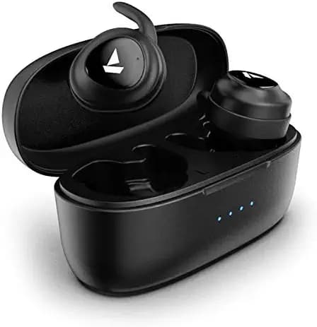 (Renewed) boAt Airdopes 411 True Wireless Earbuds (Bluetooth V5.0) with Sleek Premium Design and a Stylish Carrying Case (500mAh), Multi-Function Button with Voice Assistant and in-Built mic (Black)