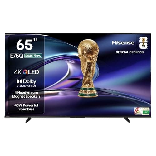Hisense 164 cm (65 inches) E75Q Series 4K Ultra HD Smart 48W Speakers QLED TV 65E75Q (Black)