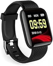 Smart Watch for men ID116 Plus Bluetooth Smart Fitness Band with Heart Rate Activity Tracker Waterproof Body, Step and Calorie Counter, Distance Measu