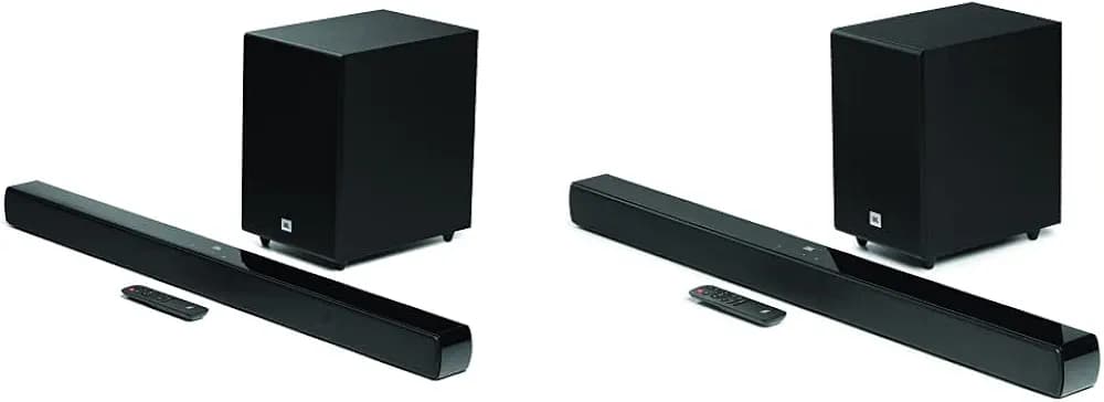 JBL Cinema SB271, Dolby Digital Soundbar with Wireless Subwoofer for Extra Deep Bass & Optical Connectivity (220W) & Cinema SB241, Dolby Digital Soundbar with Wired Subwoofer for Extra Deep Bass