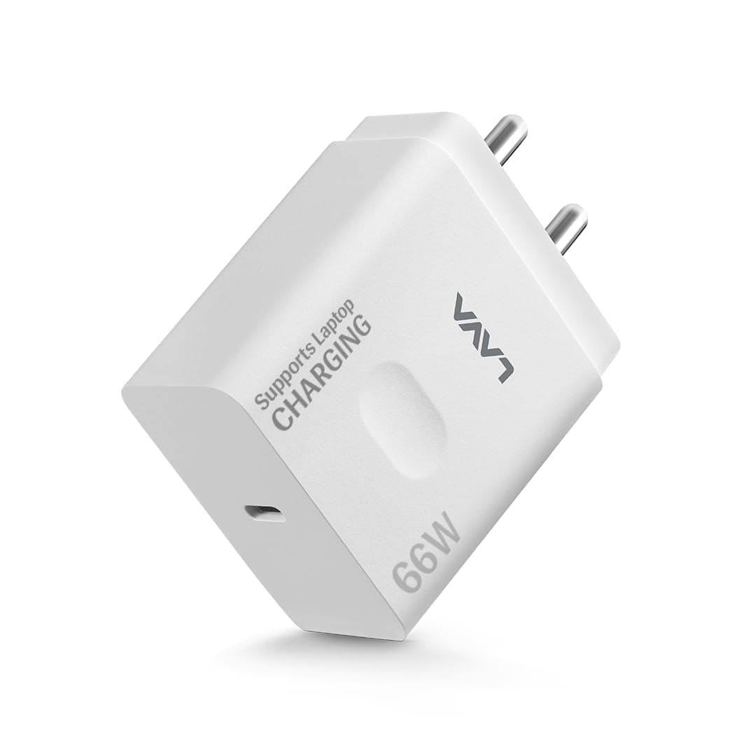Lava 66W Fast Wall Charger with PD Technology | Charging Compatible with Laptop, iPhone, Lava Agni 3, Samsung, MI, & All Android Devices | Finger Hold...
